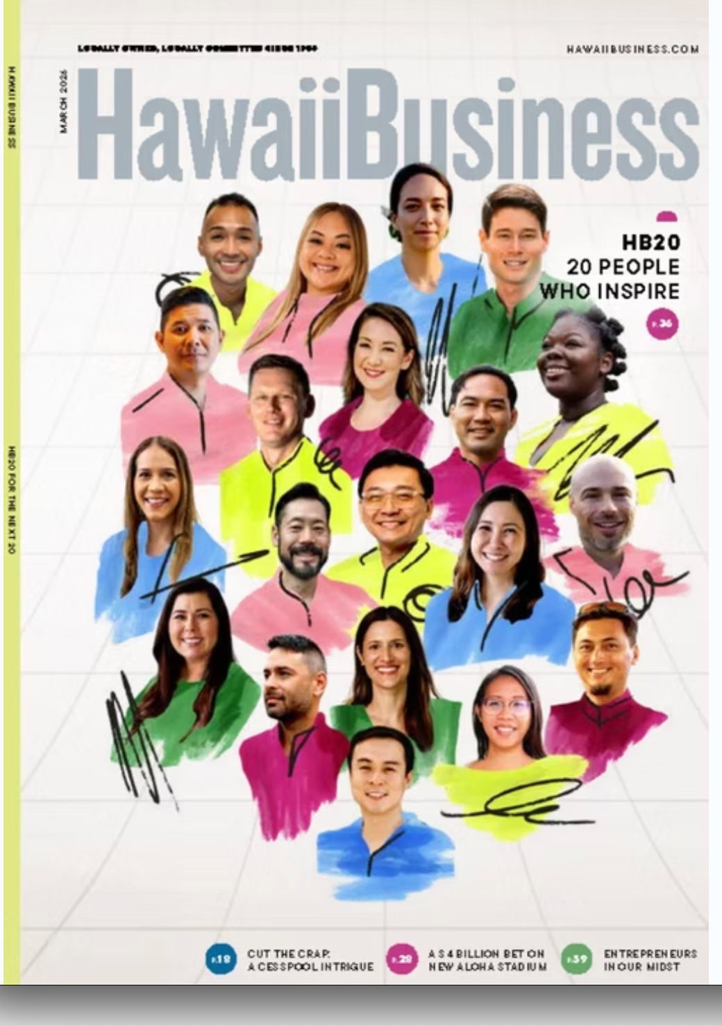 Hawaii Business Magazine HB20 — 20 People Who Inspire cover